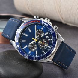 Montre à Quartz en cuir pour hommes, nouvelle marque de luxe, affaires, loisirs, sport, calendrier, 2023