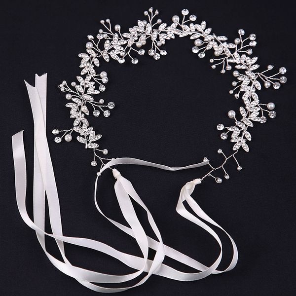 2023 nuevos cristales de lujo coronas nupciales tiaras diadema boda joyerías fiesta de cumpleaños princesa Corona decoraciones para el cabello joya novias imitación perla cinta rhinestone