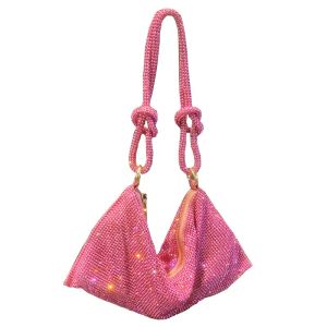 2023 nouveau luxe Designer mode sacs de soirée femmes sacs à main épaule pour dames Hobo diamant brillant Hobos poignée brillant strass soirée pochette
