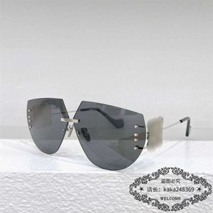 2023 nouveau designer de luxe lunettes de soleil de style Luo Yijia étoile féminine lunettes de soleil en métal sans cadre mode masculine LW40049