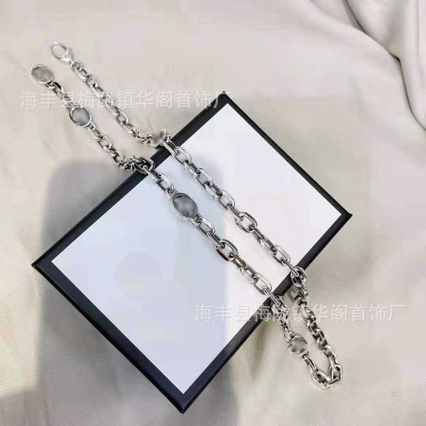 2023 nouveaux bijoux de mode de haute qualité de luxe pour la version haute verrouillage double collier femmes en argent sterling ins ancien bracelet en argent thaïlandais