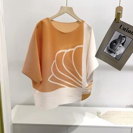 2023 Nieuw luxe ISSEY nieuw product geplooid top T-shirt dames bedrukte jas