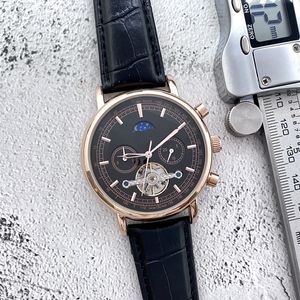 2023 Nieuwe luxe herenhorloges Tourbillon Automatisch mechanisch horloge Designer Hoogwaardige Europese top Luxury Brand Moon Fase Lederen Riem Fashion Gift Style Two