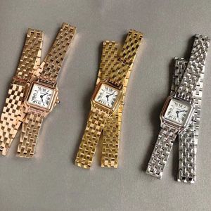 2023 Nouveau Luxe Femmes Panthere Montre 2 couches Rangée Bracelet En Acier Inoxydable Saphir Cz Diamant Horloge Panthère Léopard Quartz Montre-Bracelet 22mm 27mm