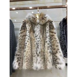 2023 Nieuwe Lynx Haar High End Luxe Hoed Mode Celebrity Vrouwen Bobcat Bontjas 263492