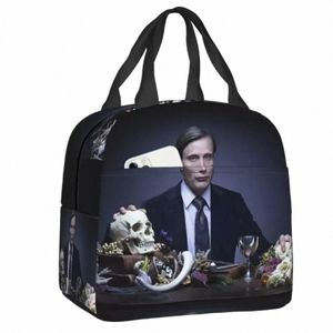 2023 NIEUWE MADS MIKKELSEN HANNIBAL TV SERIES Geïsoleerde lunchtassen voor schoolkantoor Portable Cooler Thermal Lunch Box Children i6em#