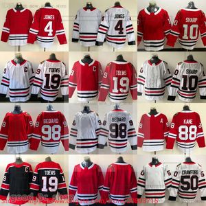 2023 New Man Icehockey Red 98 Connor Bedard Hockey Jersey Retro Jonathan Toews 19 Patrick Sharp Seth Jones Jerseys Blank Stitch Team White Kane 457