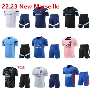 2023 New Marseille trascksuit soccer Jersey Men Training Suit 22 23 Olympique de Marseille Survetement Maillot Foot Manches courtes Ensembles de vêtements de sport