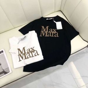 2023 Nieuw Max * Ma modemerk, hoogwaardig ambachtelijk bedrukt paar, veelzijdig katoenen T-shirt met halve mouwen