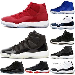 2023 Nieuwe mannen 11 basketbalschoenen 11s 25 -jarig jubileum Gamma Blue Gefokte hoog Concord 23 45 Platinum Tint Space Jam Gym Red Midnight Navy Jordam Jerdon