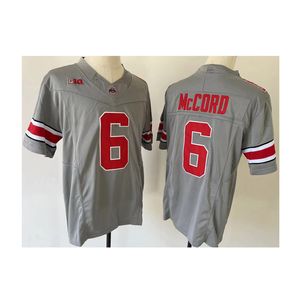 2023 Nouveaux hommes College Ohio State Buckeyes Jersey rouge noir gris ncaa Kyle McCord 6 vêtements de football américain universitaire taille adulte maillots cousus