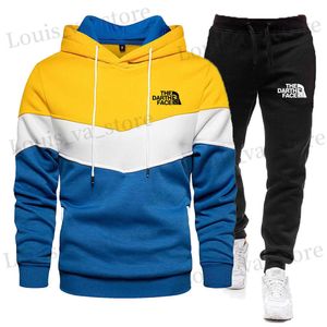 2023 nuevos hombres sudaderas con capucha sudadera + pantalones de chándal traje otoño invierno marca ropa deportiva conjuntos chándal chaqueta de jersey para hombre conjunto T230821