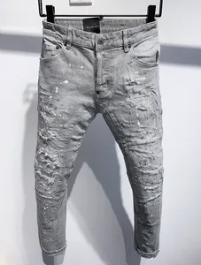 2023 Nieuwe Heren Jeans Gat Lichtblauw Donkergrijs Italië Merk Man Lange Broek Broeken Street chic Denim Skinny Slim Straight Biker Jean voor Dames D2 Topkwaliteit 28-40 Maat DSQ