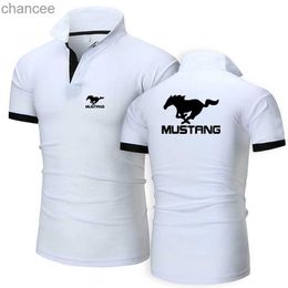 2023 neue Männer Mustang Auto Polo Shirts Sommer Hohe Qualität Casual Alltag Kurzarm Revers T Shirts Top HKD230825