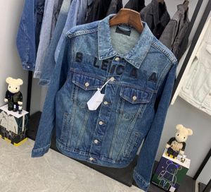 2023 nuevos hombres originales carta bordado chaqueta diseño lujos denim mujer chaqueta de alta calidad vintage lavado abrigo famoso para pareja