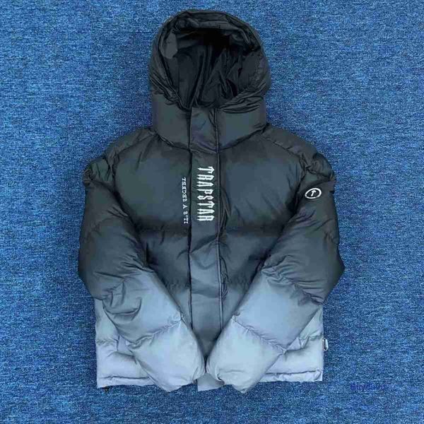 2023 Nouveaux doudounes pour hommes et femmes Trapstarss Explosions Tide Marque américaine Noir Gris Dégradé Coton Manteau Épaissi Sport Coton Manteau Polyvalent Mode Fa