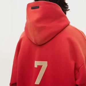 2023 Nouveaux pulls pour hommes et femmes Marque de mode Essentialsweatshirt Nouvelle saison 7 High Street Red Digital Sweater Ins Coat {catégorie}