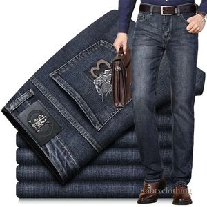 2023 Nieuwe Burrberry-jeans voor heren Slanke elastische herfst-wintermode Zakelijke broek Klassieke stijl katoenen jeans Denim Ralph-broek