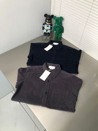 Polo de algodón Retro de pana para hombre, camisa informal de diseño de calidad de marca de lujo baja, abrigo, novedad de 2023