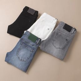 2023 Nieuwe heren jeans fashion tripp broek ontwerper high-end pure zwarte jeans slanke broek stretch jeugd trend