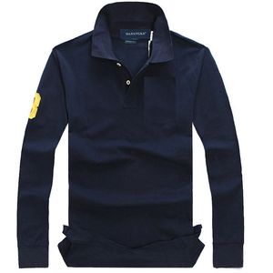 2023 Nieuwe herenpolo hot sell mannen mannen groot paard stevige lange mouwen zomerse polo heren slanke polos casual shirt