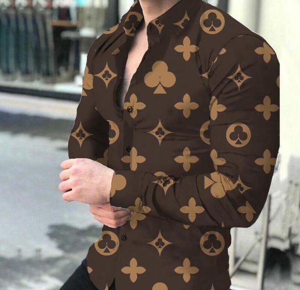 2023 nouvelles chemises pour hommes pour chemises de créateurs motif décontracté imprimé hauts à manches longues vêtements de luxe
