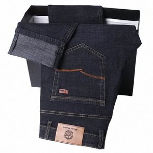 2023 Nieuwe Mannen Slanke Elastische Jeans Fi Busin Klassieke Stijl Denim Broek Broek Mannelijke Z9oo #