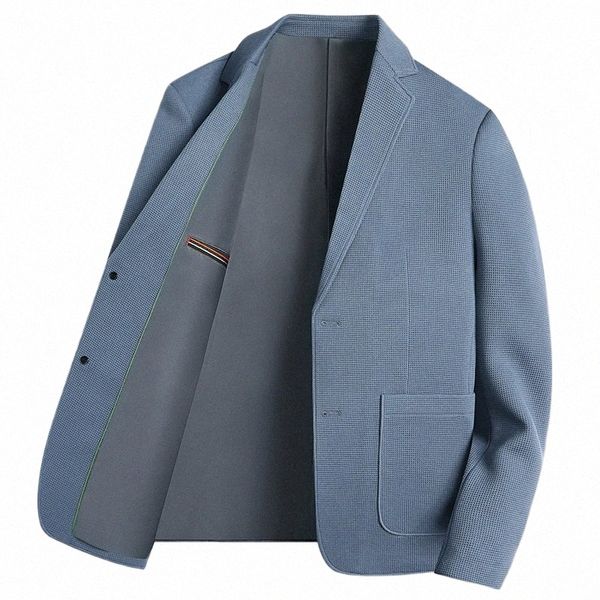 2023 Nuevos hombres Slim Fi Todo Versi coreano de alto grado de la boda Caballero Estilo británico Hospedaje Casual Blazer M8PS #