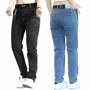 Jean Slim extensible pour hommes, pantalon en Denim de styliste multi-poches, vêtements de marque, Streetwear, Z12F #, nouvelle collection 2023