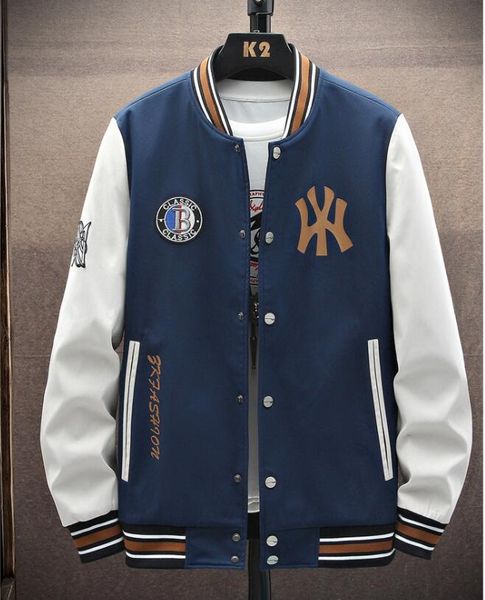 2023 Nouvelle variété pour hommes Veste Tendance Bouton Casual Lettre Manteaux Col Rond Cardigan Baseball Uniforme Printemps Et Automne Marée Marque Vêtements pluz taille 3XL