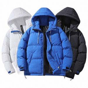 2023 Nouvelle veste d'hiver pour hommes Faux deux pièces Épaissir Cott Rembourrage Parkas Coréen Coupe-vent à capuche Chaud Homme Manteau Plus Taille 8XL J2L0 #