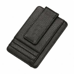 2023 NOUVEAU Men Ultra Thin Wallet Coin Purse Magnetic Budle Busin Carte Budding Fine Milled Quality PU Material pour extérieur 77AH #