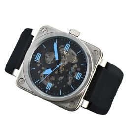 Relojes de pulsera para hombre, reloj mecánico automático con campana, cuero marrón, caucho negro, relojes Ross, regalo H566, novedad de 2023