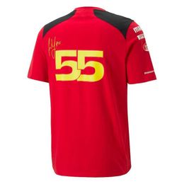 2023 T-shirts T-shirts pour hommes et femmes F1 2023 2023 Carlos Sainz Charles Leclerc Formule 1 Chemises uniformes 1 Jersey de course Moto Moto Moto Motorcycle Tops FCYR