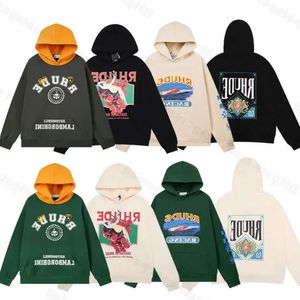 2023 Nieuwe Heren Hoodies Rhude Capuchon Mannen Vrouwen Designer Mode Populaire Letters Afdrukken Trui Winter Sweatshirts 168