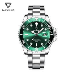 2023 nouveaux hommes montres à Quartz à la mode affaires en acier inoxydable 30 m étanche Sport montre de luxe marque vert lumineux Reloj Hombre