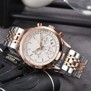 2023 New Mens Watch Quartz Luxury Navitimer B01 Dial Chronograph Celt Steel Strap de haute qualité Wristwatch 05