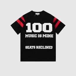 2023 NOUVEAU Hommes Femmes Designer T-shirts Imprimé Mode Homme 100 Music Is Mine T-shirt Coton T-shirts occasionnels Manches courtes Luxe Hip Hop Streetwear T-shirts
