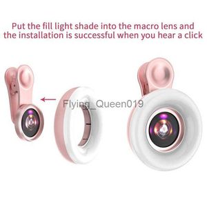 2023 Nouveau téléphone portable lumière de remplissage 15X objectif macro Portable Selfie LED Ring Light pour iPhone Smartphone Universal Ring Clip Light HKD230829