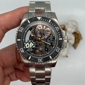 2023 Nouveau Modèle Meilleure Qualité Cadran Squelette Asie Mouvement Mécanique Hommes Montres 44mm Mécanique Transparent Automatique Hommes Montres