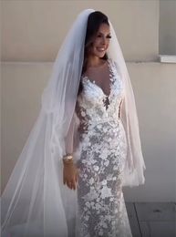 2023 Nuevos vestidos de novia de encaje de sirena modernos Apliques de novia Vestidos de novia largos elegantes de época por encargo Moda de alta calidad