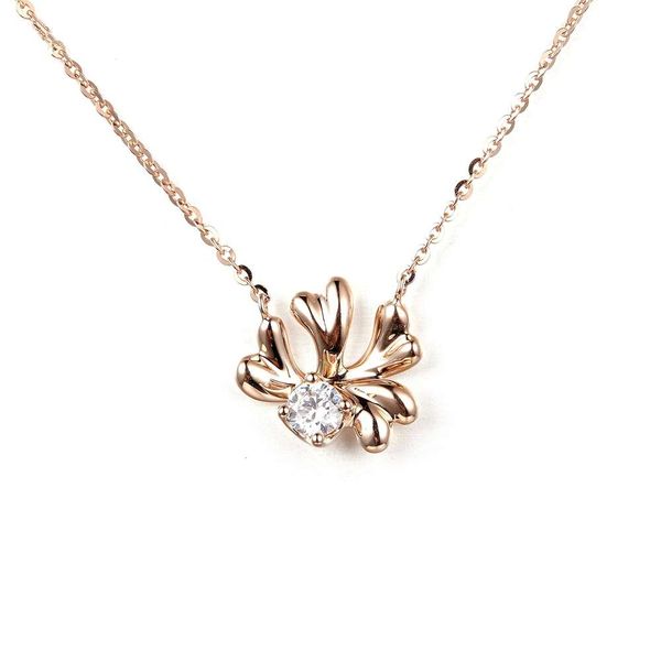 Fabricación coralina del collar de las mujeres de la moda del colgante coralino del diamante del oro de encargo del nuevo collar 2023