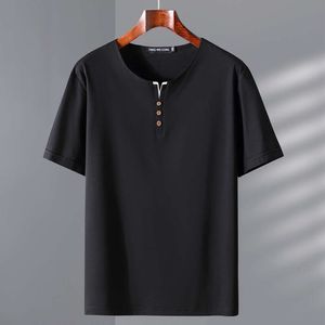 T-Shirt surdimensionné à manches courtes pour hommes, pour jeunes d'été, avec ajout de graisse et manches mi-longues élargies, col à boutons, nouvelle collection 2023