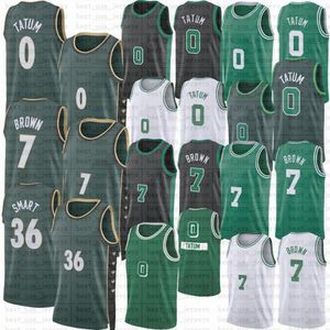 2023 Nuevo parche camisetas de baloncesto 0 33 7 36 Jayson Tatum Larry Bird Jaylen Brown Marcus Smart