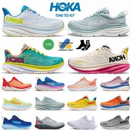 2023 Nieuwe Patroon Hokas Hardloopschoenen Bondi 8 Cloud Blue Ice Flow Clifton 8 9 Evening Primrose Heren Dames Sneaker Wandelschoen Trainers Platform Grote Maat US 12 13 EUR 46 47