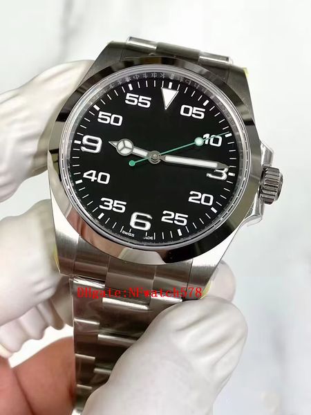 2023 nuevo patrón de lujo de los hombres reloj AirKing nuevo 126900 esfera negra 40mm movimiento mecánico automático 3235 reloj resistente al agua