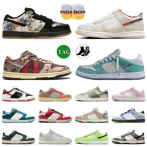 2023 Nouveau motif chaussures de course Low April Skateboards Freddy Krueger Rammellzee GS Mens Womens Sneaker Chunky Déverrouillez votre espace Jarritos Outdoor Trainers Big Taille 48