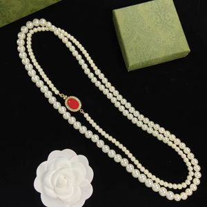 Collares con cuentas de Nueva Perla para hombre y mujer, cadena larga de suéter para amantes de la fiesta de boda, joyería de regalo, 2023