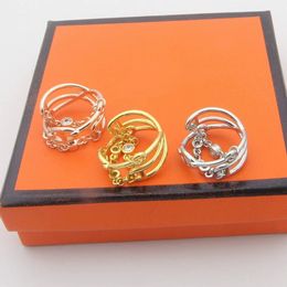 2023 nuevo anillo de cadena de nariz de cerdo anillo de diamantes de lujo anillo de diseñador de oro de 18k para mujer