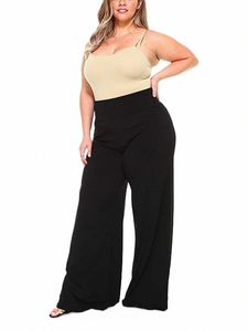 2023 nouveaux vêtements pour femmes de grande taille élégants style ample pantalons décontractés en tissu élastique 77o9 #